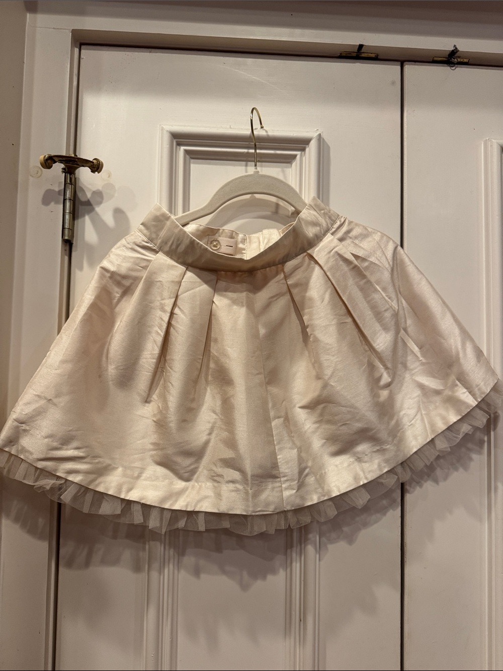 Janie and Jack Cream Satin Tulle Trim Skirt